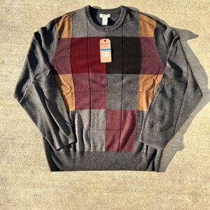 Brand NWT Dockers Acrylic Sweater Plaid Squared